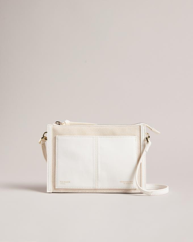 Sac Crossbody Ted Baker Canvas Blanche Femme | GIO-86348945